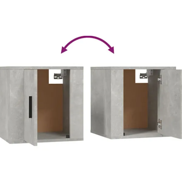 vidaXL Tv-Bänkar>Tv-skåp 2 delar betong konstruerat trä