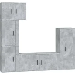 vidaXL Tv-Bänkar>Tv-skåp 5 delar betong konstruerat trä