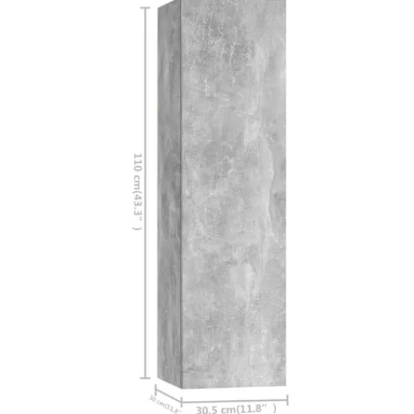 vidaXL Tv-Bänkar>TV-skåp 6 delar betong spånskiva