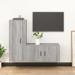 vidaXL Tv-Bänkar>Tv-skåp 2 delar sonoma konstruerat trä