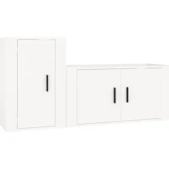 vidaXL Tv-Bänkar>Tv-skåp 2 delar högglans konstruerat trä