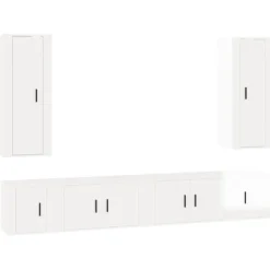 vidaXL Tv-Bänkar>Tv-skåp 6 delar högglans konstruerat trä