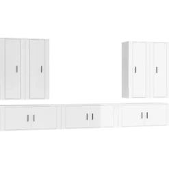 vidaXL Tv-Bänkar>Tv-skåp 7 delar högglans konstruerat trä