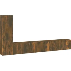 vidaXL Tv-Bänkar>TV-skåp 3 delar rökfärgad ek konstruerat trä