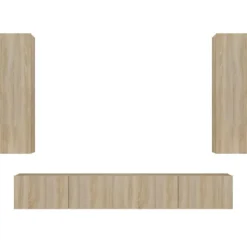 vidaXL Tv-Bänkar>Tv-skåp 4 delar sonoma-ek konstruerat trä