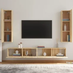 vidaXL Tv-Bänkar>Tv-skåp 4 delar sonoma-ek konstruerat trä