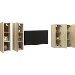 vidaXL Tv-Bänkar>TV-skåp 4 delar sonoma-ek 30,5x30x90 cm konstruerat trä