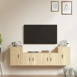 vidaXL Tv-Bänkar>Tv-skåp 4 delar sonoma-ek konstruerat trä