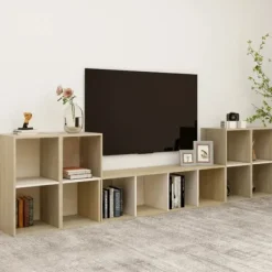 vidaXL Tv-Bänkar>TV-skåp 5 delar och sonoma-ek konstruerat trä