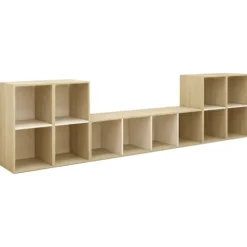 vidaXL Tv-Bänkar>TV-skåp 5 delar och sonoma-ek konstruerat trä