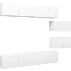 vidaXL Tv-Bänkar>TV-skåp 6 delar spånskiva