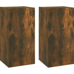 vidaXL Tv-Bänkar>Tv-skåp 2 st rökfärgad ek 30,5x30x60 cm konstruerat trä