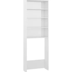 vidaXL Skåp>Tvättmaskinsskåp vit högglans 64x24x190 cm