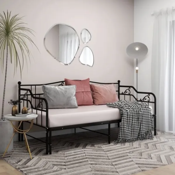 vidaXL Soffor>Utdragbar sängram bäddsoffa metall 90x200 cm