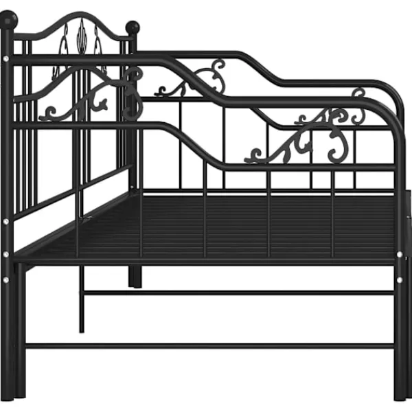 vidaXL Soffor>Utdragbar sängram bäddsoffa metall 90x200 cm