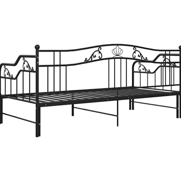 vidaXL Soffor>Utdragbar sängram bäddsoffa metall 90x200 cm