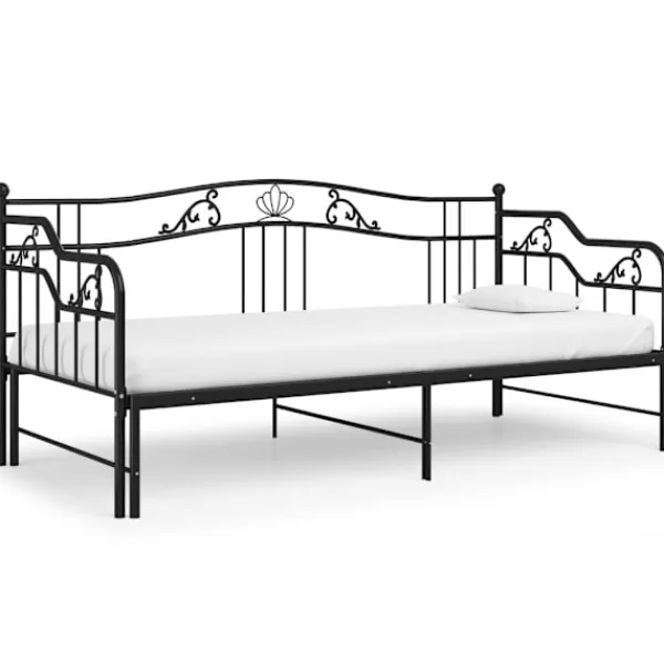 vidaXL Soffor>Utdragbar sängram bäddsoffa metall 90x200 cm
