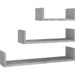 vidaXL Hyllor>Vägghylla 3 st betong konstruerat trä