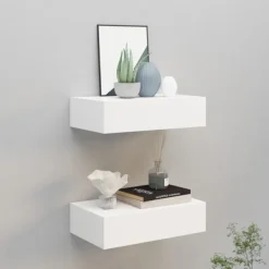 vidaXL Hyllor>Väggmonterad låda 2 st 40x23,5x10 cm MDF