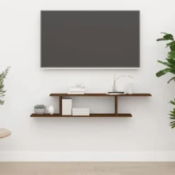 vidaXL Hyllor>Väggmonterad tv-hylla ek 125x18x23 cm konstruerat trä