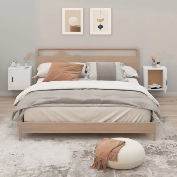 vidaXL Sängar>Väggmonterade sängbord 2 st högglans 50x30x47 cm