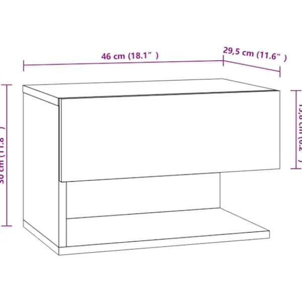 vidaXL Sängar>Väggmonterade sängbord 2 st
