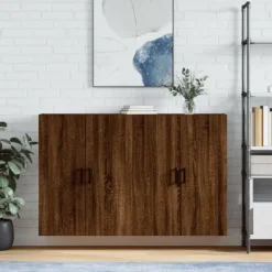 vidaXL Skåp>Väggskåp 2 st ek 69,5x34x90 cm