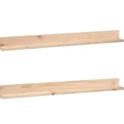 vidaXL Hyllor>Väggskåp 2 st grå 110x11x9 cm massiv furu