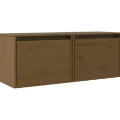 vidaXL Tv-Bänkar>Väggskåp 2 st honungs 45x30x35 cm massiv furu