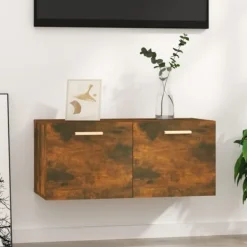 vidaXL Skåp>Väggskåp rökfärgad ek 80x35x36,5 cm konstruerat trä Brun