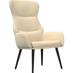 vidaXL Fåtöljer>Vilstol gräddvit tyg