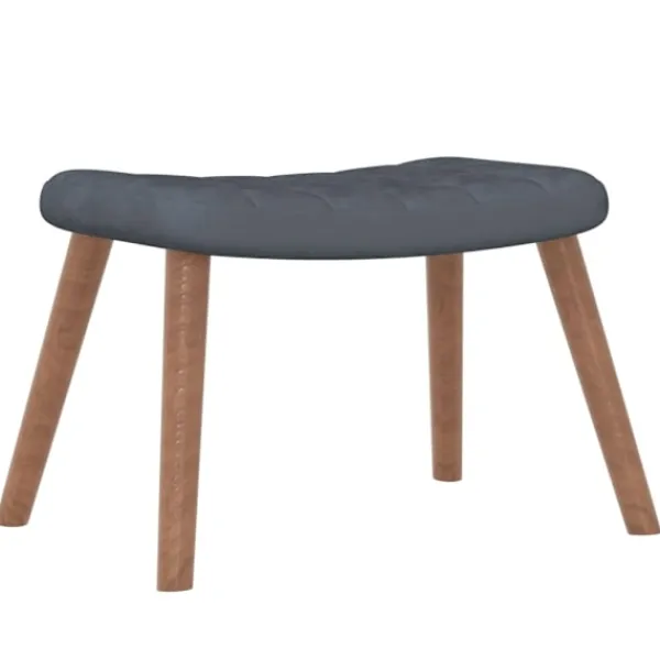 vidaXL Fåtöljer>Vilstol med fotpall mörk sammet