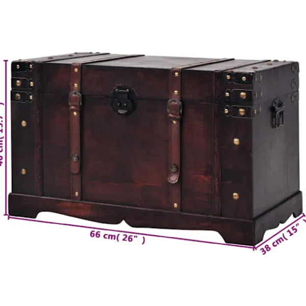 vidaXL Kistor & Koffertar>Vintagekista trä 66x38x40 cm