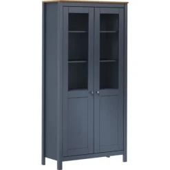 vidaXL Skåp>Vitrinskåp Hill vit 85x37x170,5 cm massiv furu