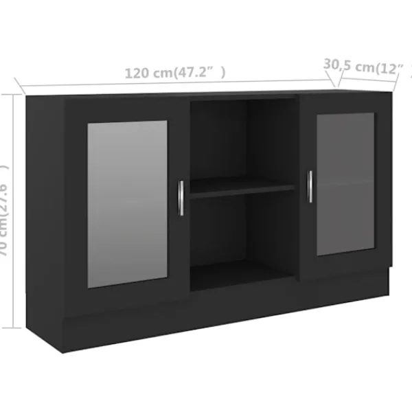 vidaXL Skåp>Vitrinskåp 120x30,5x70 cm konstruerat trä