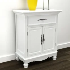 vidaXL Byråer>t skåp i trä med 2 luckor och 1 låda