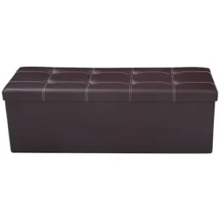 COSTWAY Sittpuffar>Vikbar ottomansk kubpall Bänk Bröstförvaringslåda 114x38x38