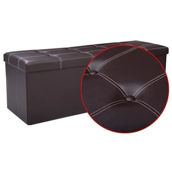 COSTWAY Sittpuffar>Vikbar ottomansk kubpall Bänk Bröstförvaringslåda 114x38x38