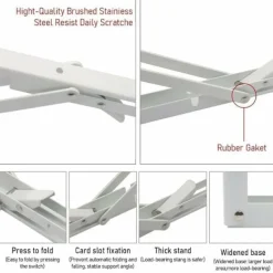 Hyllor>Vikbara fästen i rostfritt stål - Triangulära flyttbara hyllor Hyllfästen Väggmonterade fästen - Vit - 2 st