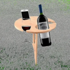 Matgrupper>Vikbart Vinbord, Trä Picknickbord Utomhus, Portabelt Bockbord Litet Bord 2 I 1 Vinglasställ För Camping/Trädgård/Grill/Bankett/Picknickparty (trä)