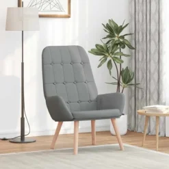 vidaXL Fåtöljer>Vilstol ljusgrå tyg