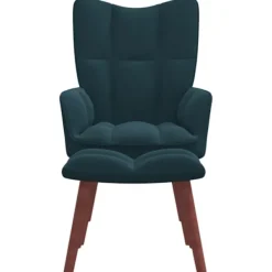 vidaXL Fåtöljer>Vilstol med fotpall blå sammet