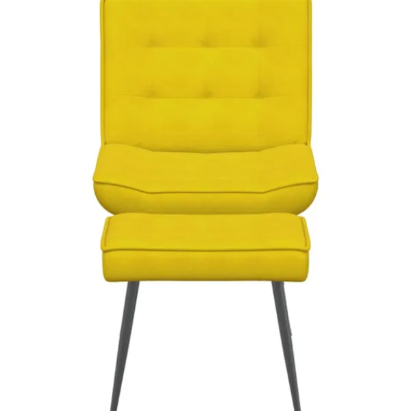 vidaXL Fåtöljer>Vilstol med fotpall gul sammet