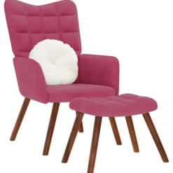 vidaXL Fåtöljer>Vilstol med fotpall vinröd sammet