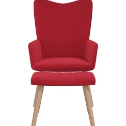 vidaXL Fåtöljer>Vilstol med fotpall vinröd sammet