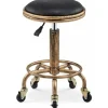 Stolar>Vintage Barstol, Pall på Hjul, 360° Svängbar Barstol, Höjdjusterbar Barstol 50-64cm, Frisörstol Verkstadsstol Barbordsstol/NC/