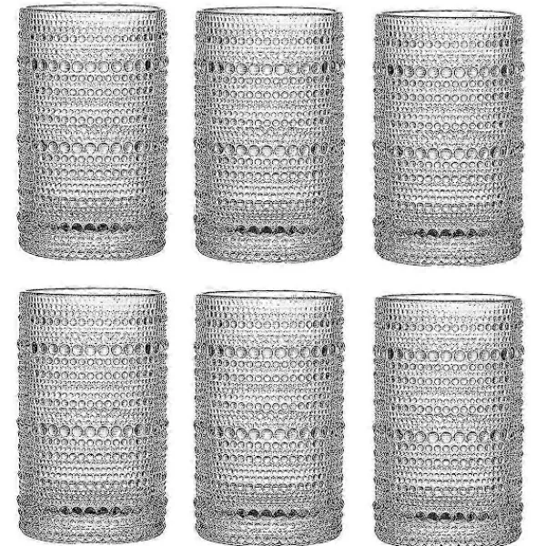 Matgrupper>Vintage Hobnail Dricksglas Set Om 6 Cocktailglas Set Vattenglas Kopp Bar Glas Set