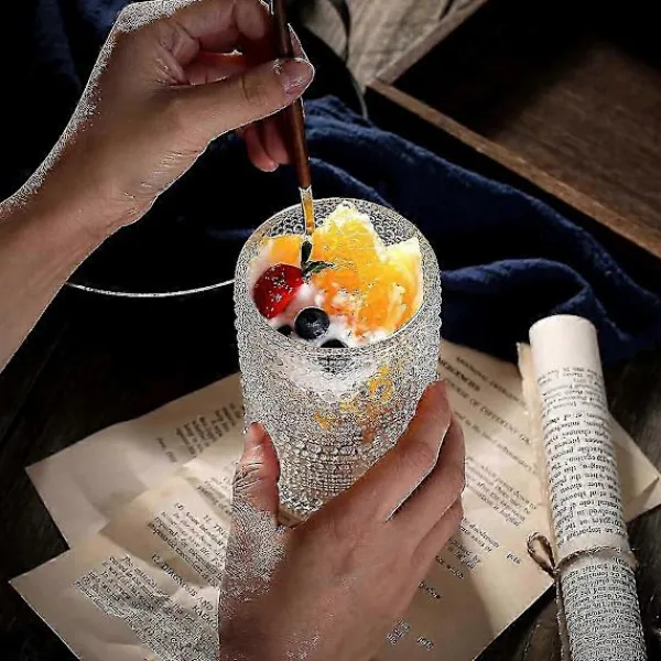 Matgrupper>Vintage Hobnail Dricksglas Set Om 6 Cocktailglas Set Vattenglas Kopp Bar Glas Set