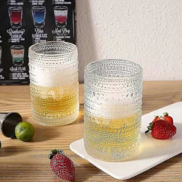 Matgrupper>Vintage Hobnail Dricksglas Set Om 6 Cocktailglas Set Vattenglas Kopp Bar Glas Set