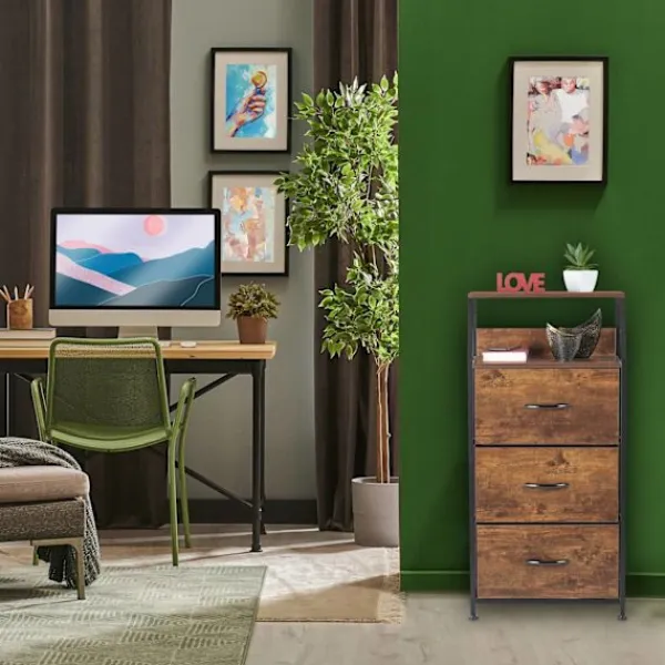 Northix Byråer>Vintage hylla i industriell stildesign